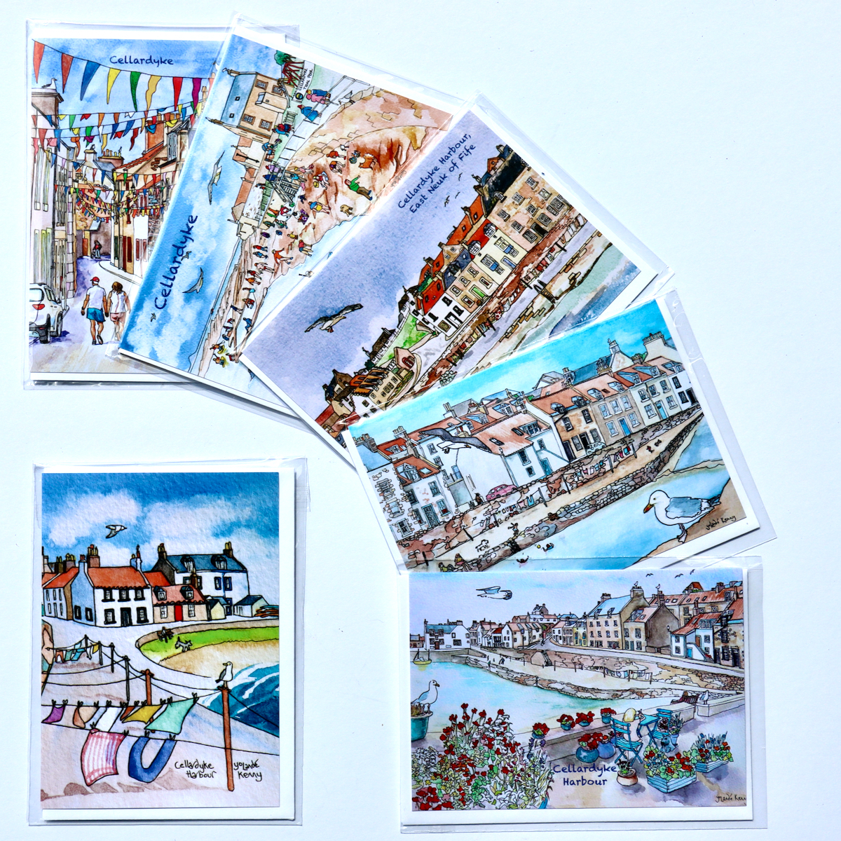 Set of 6 Cellardyke Greeting Cards with Envelopes
