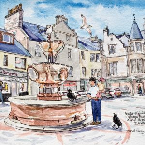 Framed Original Watercolour 'Whyte-Melville Memorial Fountain, St Andrews'