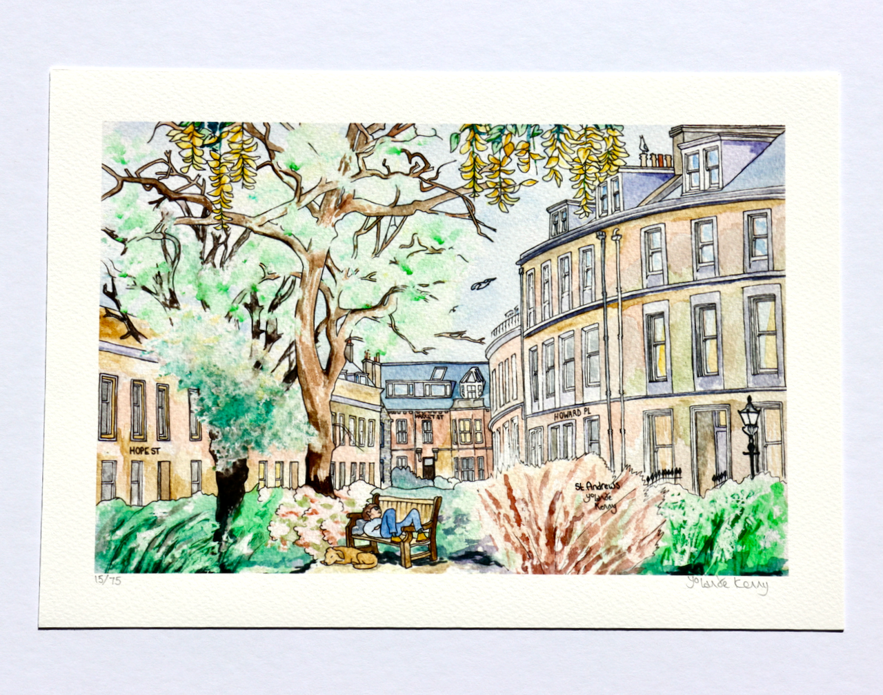 Signed Limited Edition Print 'Howard place, Hope Street and Market Street, St Andrews' - Image 2