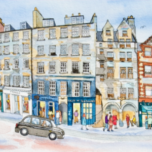 Framed Original Panoramic Watercolour 'Lawnmarket, The Royal Mile, Edinburgh' (Panoramic)