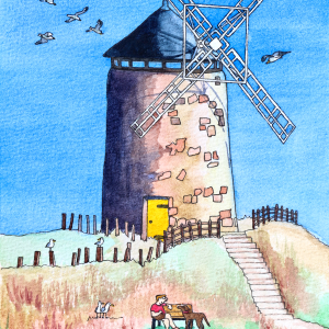 Framed Original Watercolour 'St Monans Windmill'