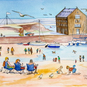 Framed Original Watercolour 'A Day out at Elie'