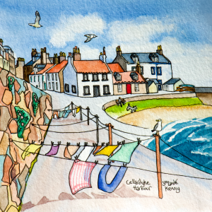 Signed Limited Edition Print 'Washing in Cellardyke Harbour'