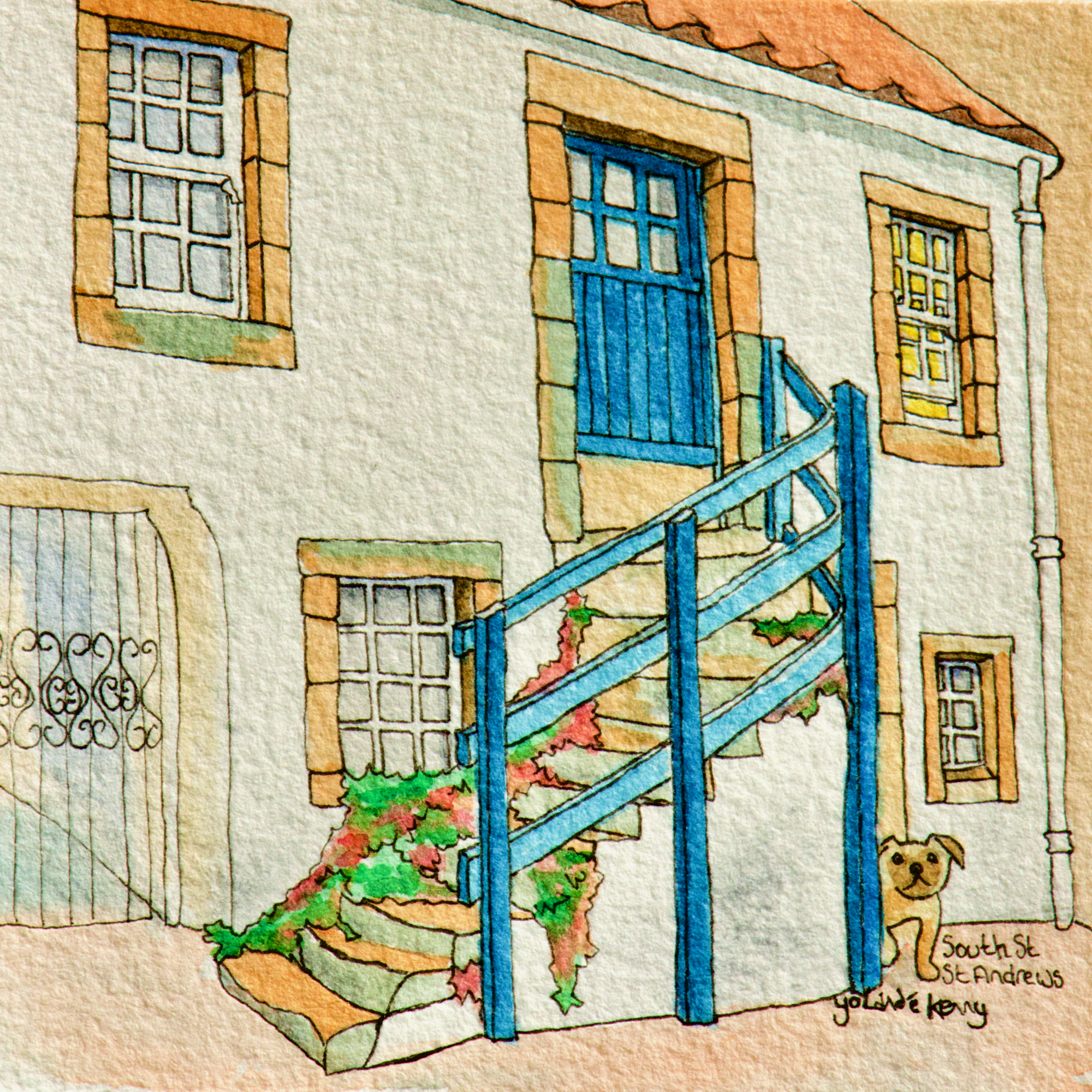 Signed Limited Edition Print 'Wee House in South Street, St Andrews'