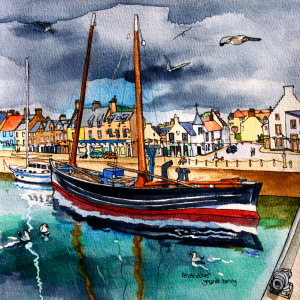 Framed Original Watercolour 'The Reaper and Ship Tavern, Anstruther'