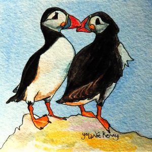 Signed Limited Edition Print 'Loving Puffins'